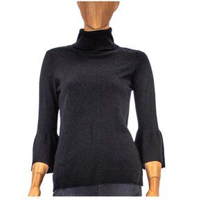 EUC 525 America Bell Sleeve Tulip 3/4 Sleeve Turtleneck Sweater